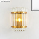 Modern golden crystal shade wall sconce bedroom lamp