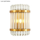 Modern golden crystal shade wall sconce bedroom lamp