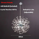 Modern golden dandelion spark led chandelier living room crystal light