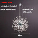 Modern golden dandelion spark led chandelier living room crystal light
