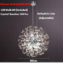 Modern golden dandelion spark led chandelier living room crystal light