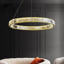 Modern golden double ring decorbites crystal led ceiling chandelier dining room