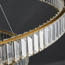 Modern golden double ring decorbites crystal led ceiling chandelier dining room