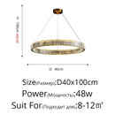 Modern golden double ring decorbites crystal led ceiling chandelier dining room