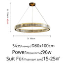 Modern golden double ring decorbites crystal led ceiling chandelier dining room