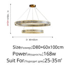 Modern golden double ring decorbites crystal led ceiling chandelier dining room