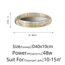 Modern golden double ring decorbites crystal led ceiling chandelier dining room