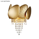 Modern golden egg wall mount light bedroom crystal sconce