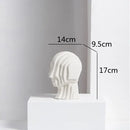 Modern golden geometric ceramic head sculpture living room decor