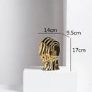 Modern golden geometric ceramic head sculpture living room decor