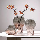 Modern golden geometric glass vase set gold & black living room decor