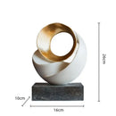 Modern golden geometric resin sculpture living room home decor