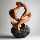 Modern golden geometric resin sculpture living room home decor