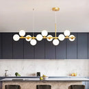 Modern golden glass ball chandelier dining room led pendant light