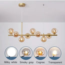 Modern golden glass ball chandelier dining room led pendant light