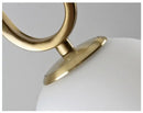 Modern golden glass ball pendant light for kitchen oval metal frame