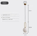Modern golden glass ball pendant light kitchen oval metal frame