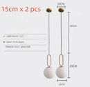 Modern golden glass ball pendant light kitchen oval metal frame