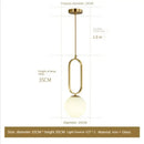 Modern golden glass ball pendant light kitchen oval metal frame