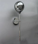 Modern golden glass ball wall lamp bedroom smoked globe sconce