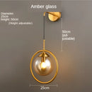 Modern golden glass ball wall sconce living room light