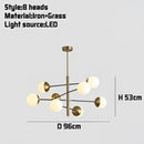 Modern golden glass magic bean chandelier for dining room