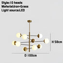 Modern golden glass magic bean chandelier for dining room
