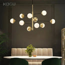 Modern golden glass magic bean chandelier for dining room