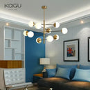Modern golden glass magic bean chandelier for dining room