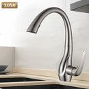 Modern golden kitchen faucet with pull out single handle spray head