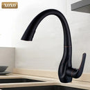 Modern golden kitchen faucet with pull out single handle spray head