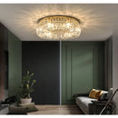 Modern golden led crystal ceiling lamp for living room
