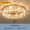 Modern golden led crystal ceiling lamp for living room