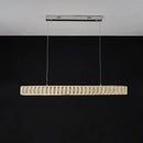 Modern golden led crystal chandelier for dining room rectangular light