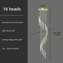 Modern golden led crystal chandelier living room staircase light