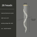 Modern golden led crystal chandelier living room staircase light
