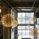 Modern golden led pendant light for kitchen wireframe chandelier
