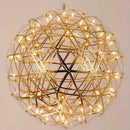 Modern golden led pendant light for kitchen wireframe chandelier