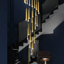 Modern golden led tapered chandelier for living room lighting