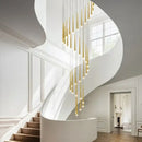 Modern golden led tapered chandelier for living room lighting