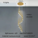 Modern golden led tapered chandelier for living room lighting