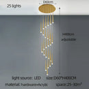 Modern golden led tapered chandelier for living room lighting
