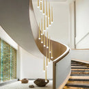 Modern golden led tapered chandelier for living room lighting