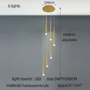 Modern golden led tapered chandelier for living room lighting