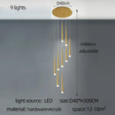 Modern golden led tapered chandelier for living room lighting