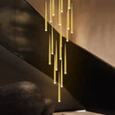 Modern golden led tapered chandelier for living room lighting