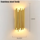 Modern golden led tube wall sconce for living room decor