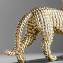 Modern golden leopard resin figurine living room decor