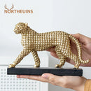 Modern golden leopard resin figurine living room decor