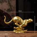 Modern golden leopard resin sculpture living room cheetah decor